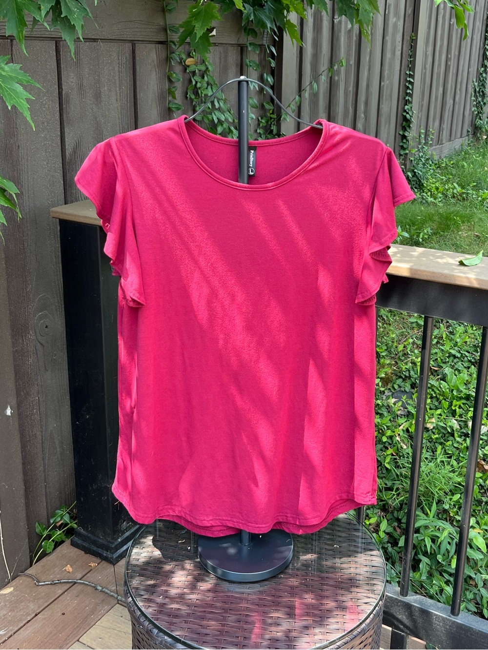 V: Modern tee - forest green flutter cap sleeve relaxed fit- soft flowy